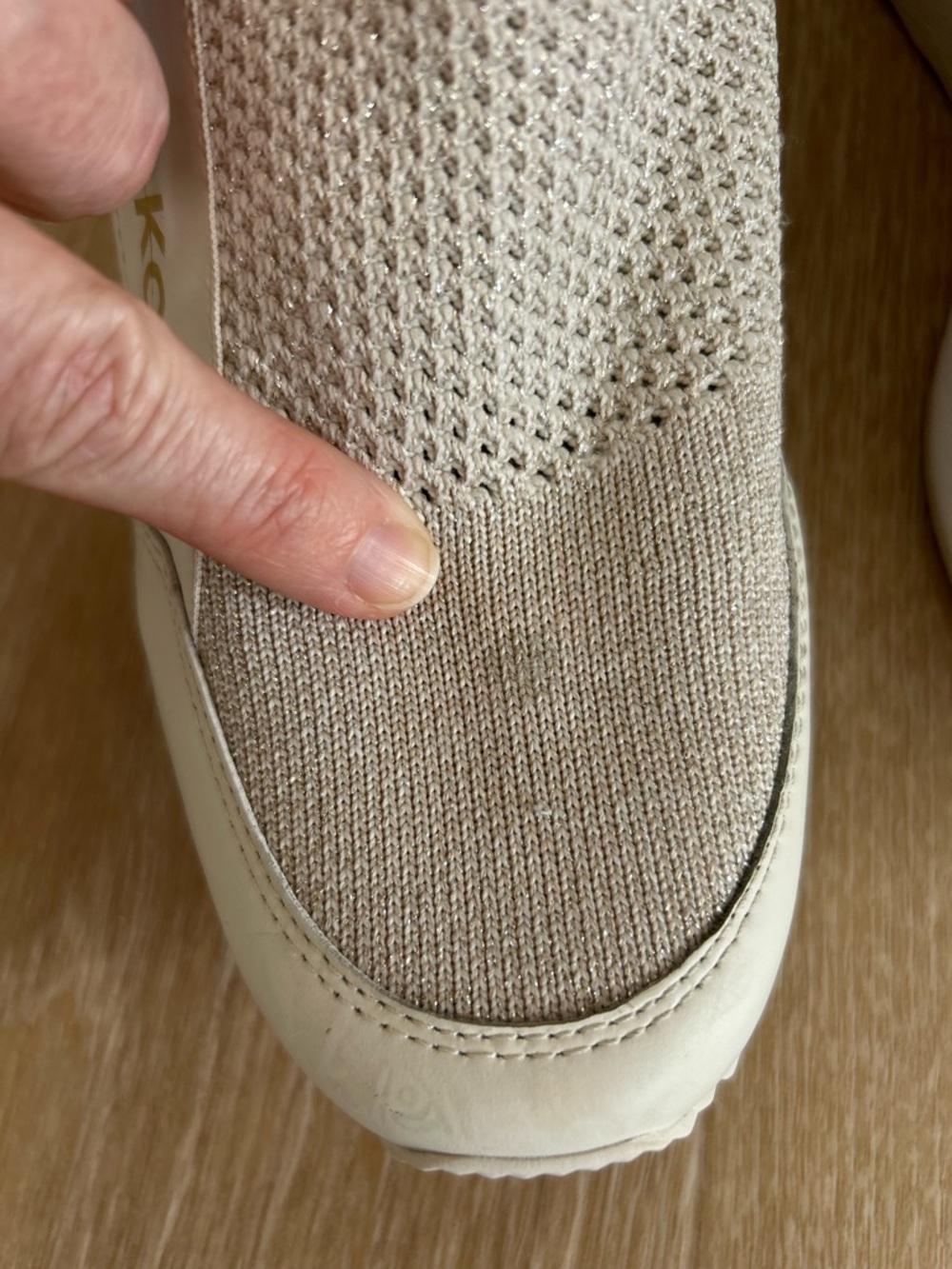 Michael Kors Willis Metallic Stretch Knit Trainer Wedge Sneaker Women Size 7.5 - Picture 9 of 10